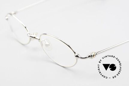 Cartier Mizar Ovale Luxus Brille Platin 90er, ungetragene Luxusbrille mit Hartetui von CHANEL, Passend für Herren und Damen