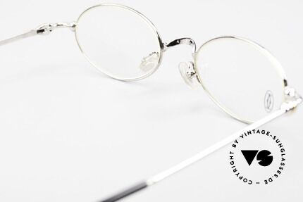 Cartier Mizar Ovale Luxus Brille Platin 90er, DEMOgläser können durch optische ersetzt werden, Passend für Herren und Damen