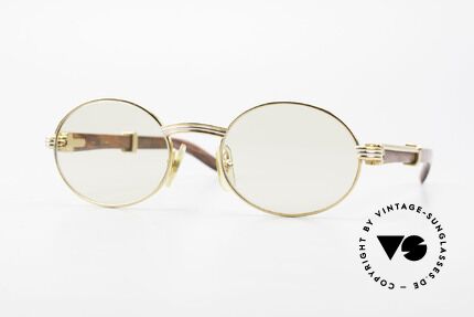 Cartier Giverny Ovale Edelholz Sonnenbrille, außergewöhnliche CARTIER vintage Luxus-Brille, Passend für Herren und Damen