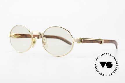 Cartier Giverny Ovale Edelholz Sonnenbrille, kostbare Rarität der teuren 'Precious Wood' Serie, Passend für Herren und Damen