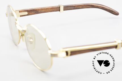 Cartier Giverny Ovale Edelholz Sonnenbrille, Größe: small, Passend für Herren und Damen