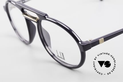 Dunhill 6114 Ovale 90er Brille Dunkelblau, elegante Herren-Brille im dezenten DUNKELBLAU, Passend für Herren