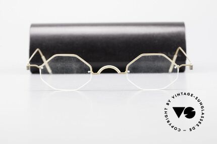 Markus T Achteckige Kenner Brille 90er, eleganter Rahmen ohne Schrauben, Nieten od. Lötungen, Passend für Herren und Damen