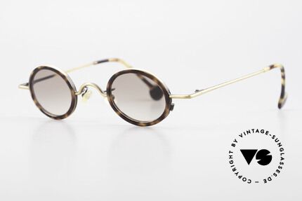 L.A. Eyeworks LINK 143 Rund Ovale Sonnenbrille 90er, viel Liebe zum Detail (jeder Rahmen mit 'Geburtsjahr'), Passend für Herren und Damen