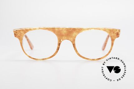 Alain Mikli 0127 / 166 80er Designer Brillenfassung, feuriges Rahmenmuster in ORANGE-transparent, Passend für Damen