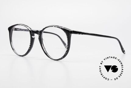 Alain Mikli 901 / 299 Panto Brille Schwarz Kristall, grandioses Rahmen-Muster in kristall und schwarz, Passend für Herren und Damen