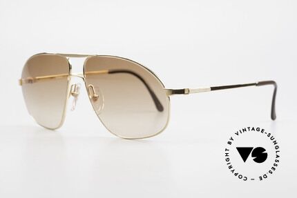 Dunhill 6125 Vergoldete Piloten Brille 90er, Fassung ist hart-vergoldet und mit Barley-Facetten, Passend für Herren