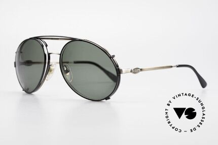 Bugatti 65282 Vintage Herren Brille 1980er, VINTAGE Gestell mit praktischem Sonnen-Clip, Passend für Herren
