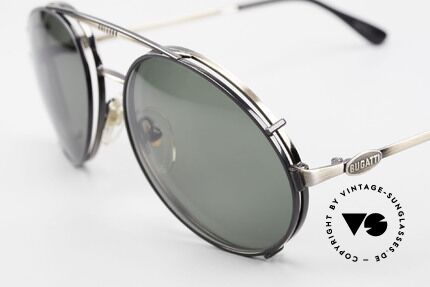 Bugatti 65282 Vintage Herren Brille 1980er, seltene Fassung (anthrazit/antik metall), Gr. 56, Passend für Herren