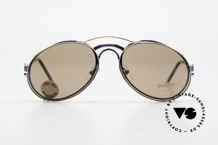Bugatti 03328 Clip On Herrensonnenbrille, legendäre Bugatti Herren(Tropfen)-Form in Gr. 50mm, Passend für Herren