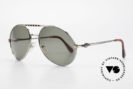 Bugatti 02926 80er Large Sonnenbrille Herren, sehr luxuriöse Lackierung (platin mit goldener Brücke), Passend für Herren