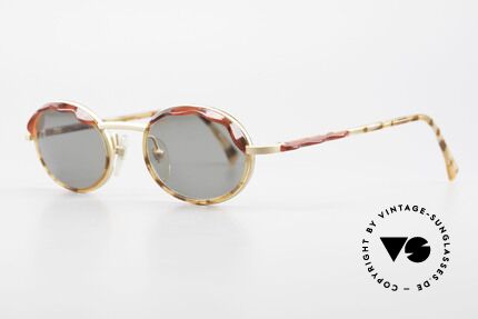 Alain Mikli 2149 / 04001 Ovale Vintage Damen Brille, kunstvolle, weinrote Sonnenblenden über den Gläsern, Passend für Damen