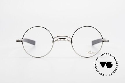 Lunor Swing A 31 Round Vintage Brille Mit Schwenksteg, altes, unbenutztes Original mit edler Platin-Legierung, Passend für Herren und Damen