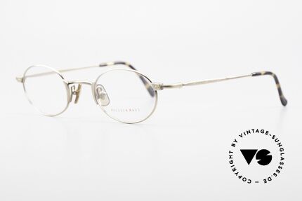 Freudenhaus Zaki Ovale Titan Vintage Brille, edle Metallic-Lackierung in antik-gold / antik-metall, Passend für Herren und Damen