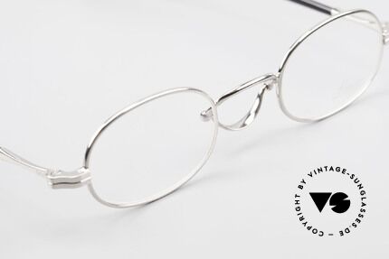 Lunor Swing A 36 Oval Vintage Brille Mit Schwenksteg, altes, unbenutztes Original mit edler Platin-Legierung, Passend für Herren und Damen