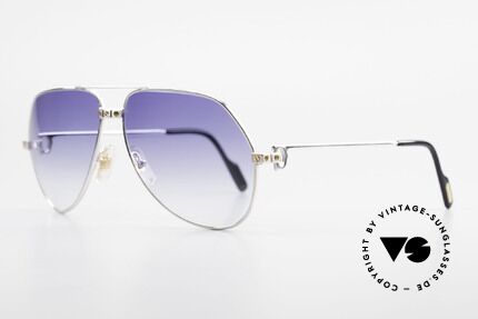 Cartier Vendome Santos - L Silberne Special Edition, rhodiniert (versilbert) & mit goldenen Santos-Schrauben, Passend für Herren