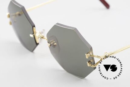 Cartier Rimless Octag Achteckige Sonnenbrille 90er, ungetragenes vintage Modell mit orig. Cartier Etui, Passend für Herren und Damen