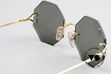 Cartier Rimless Octag Achteckige Sonnenbrille 90er, Customized = ein Einzelstück von unserem Optiker!, Passend für Herren und Damen
