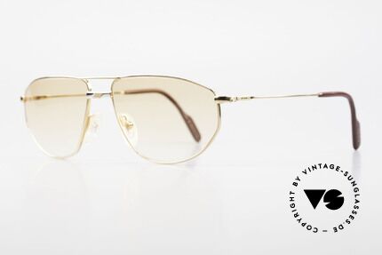 Alpina FM41 Stylische 80er Sonnenbrille, vergoldete Metall-Fassung mit versilberter Brücke, Passend für Herren und Damen