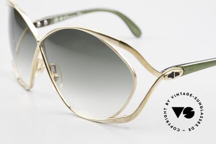 Christian Dior 2056 Butterfly 80er Sonnenbrille, Fassung in gold / grünlich mit dunkelgrünen Gläsern, Passend für Damen Christian Dior 2056 Butterfly 80er Sonnenbrille, Fassung in gold / grünlich mit dunkelgrünen Gläsern, Passend für Damen