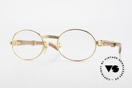 Cartier Giverny Ovale Holzbrille Vergoldet, außergewöhnliche CARTIER vintage Luxus-Brille, Passend für Herren und Damen