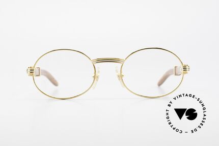Cartier Giverny Ovale Holzbrille Vergoldet, aus afrik. Bubinga-Holz in SMALL Gr. 49°20, 130, Passend für Herren und Damen