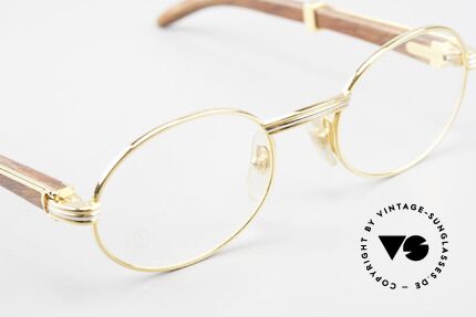 Cartier Giverny Ovale Holzbrille Vergoldet, KEINE Retrobrille, sondern ein Original von 1990!, Passend für Herren und Damen