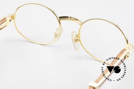 Cartier Giverny Ovale Holzbrille Vergoldet, Größe: small, Passend für Herren und Damen