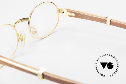 Cartier Giverny Ovale Holzbrille Vergoldet, Größe: small, Passend für Herren und Damen