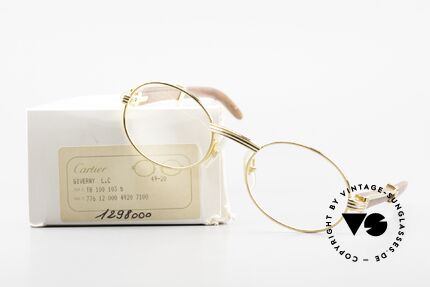 Cartier Giverny Ovale Holzbrille Vergoldet, Größe: small, Passend für Herren und Damen
