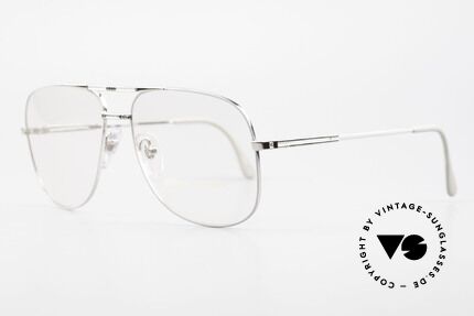 Pierre Cardin 224 80er Vintage Brille Retrobrille, zeitlose Rahmenlackierung in hellgrau & silber, Passend für Herren