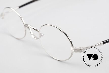 Lunor Swing A 33 Oval Vintage Brille Mit Schwenksteg, altes, unbenutztes Original mit edler Platin-Legierung, Passend für Herren und Damen