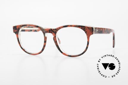 Alain Mikli 903 / 687 Gemusterte 80er Panto Brille, zeitlose Alain MIKLI Paris Designer-Brillenfassung, Passend für Herren und Damen