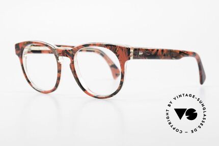 Alain Mikli 903 / 687 Gemusterte 80er Panto Brille, im Stile der alten 'Tart Optical Arnel' aus den 60ern, Passend für Herren und Damen