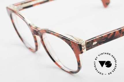 Alain Mikli 903 / 687 Gemusterte 80er Panto Brille, interessantes Farbmuster & SMALL Größe (124mm), Passend für Herren und Damen