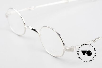 Lunor I 04 Telescopic Ovale XS Brille Platin Plated, Mod. I 04 = Größe 37°25, Bügellänge: 118mm-155 mm, Passend für Herren und Damen