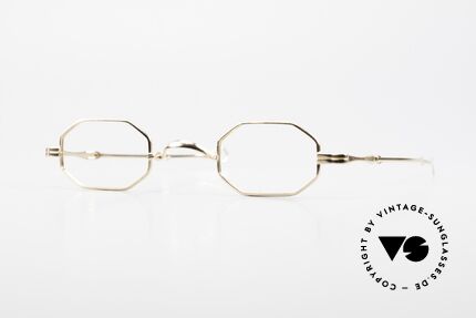 Lunor I 01 Telescopic Ausziehbare Achteckige Brille, LUNOR = französisch für "Lunette d’Or" (Goldbrille), Passend für Herren und Damen
