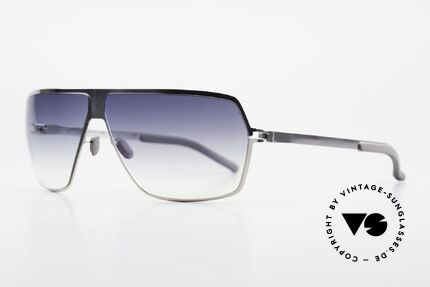 Mykita Rock No1 Designer Sonnenbrille 2009, Mod. No.1 Sun Rock Shinysilver, blue-gradient, Gr. 67/09, Passend für Herren