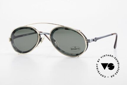 Bugatti 05728T 90er Herrenbrille Sonnen Clip, außergewöhnliche Bugatti vintage Designer-Fassung, Passend für Herren