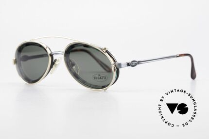 Bugatti 05728T 90er Herrenbrille Sonnen Clip, flexible Federscharniere und allgemeine Top-Qualität, Passend für Herren