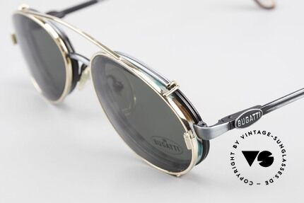 Bugatti 05728T 90er Herrenbrille Sonnen Clip, ungetragen (wie alle unsere Bugatti-Brillen) mit Etui, Passend für Herren