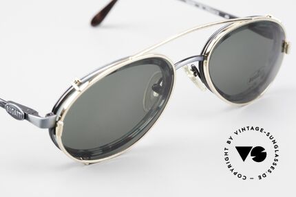 Bugatti 05728T 90er Herrenbrille Sonnen Clip, KEINE Retrobrillenfassung; ein 25 Jahre altes Original, Passend für Herren
