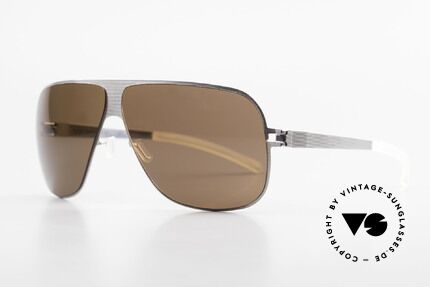 Mykita Hector Aviator Herren Sonnenbrille, Collection No.1, Hector Silverline, brown solid in 65/08, Passend für Herren