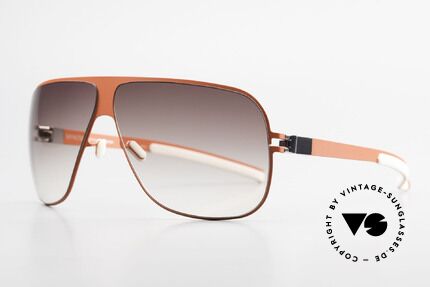 Mykita Hector Herren Aviator Sonnenbrille, Collection Flash, Hector Red, brown-gradient, Gr. 65/08, Passend für Herren
