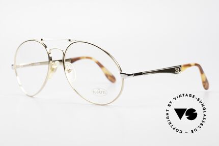 Bugatti 11948 Vergoldete Luxusbrille XL 80er, keine Tropfen- od. Aviatorform, sondern Bugatti, Passend für Herren