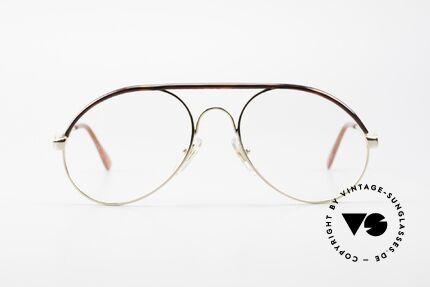 Bugatti 65986 80er Herren Brille Vergoldet, in typischer / legendärer Bugatti-Tropfenform, Passend für Herren