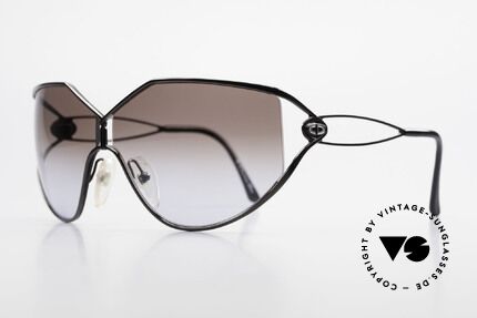 Christian Dior 2345 Damen Designersonnenbrille, die Front ist chrome-schwarz lackiert (très chic), Passend für Damen