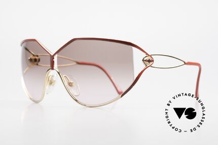 Christian Dior 2345 90er Designer Brille Damen, die Front ist vergoldet und rot lackiert (très chic), Passend für Damen