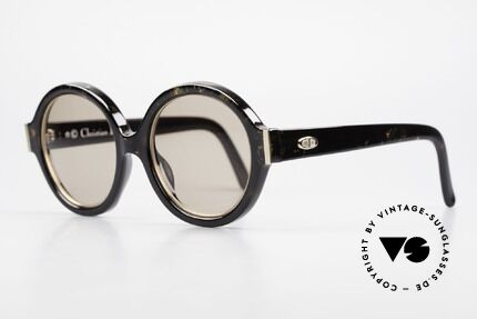 Christian Dior 2446 Runde Damen Sonnenbrille 80er, der Optyl-Kunststoff scheint einfach nicht zu altern, Passend für Damen