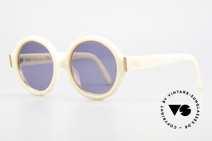 Christian Dior 2446 Runde Damen 80er Sonnenbrille, der Optyl-Kunststoff scheint einfach nicht zu altern, Passend für Damen